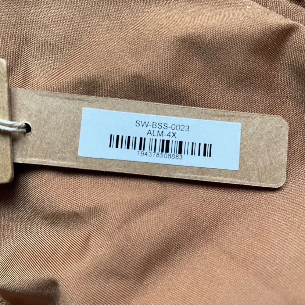 New! Skims Swim Mock Neck Cycle Suit One Piece in Almond nwt 30614